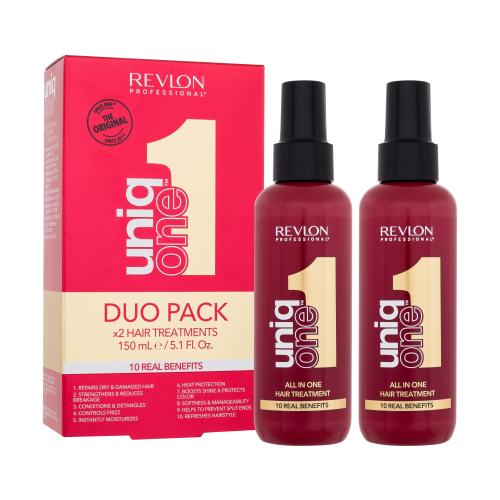 Revlon Professional Uniq One All In One Hair Treatment Duo Pack bezoplachová regenerační péče ve spreji pro ženy bezoplachová péče na vlasy Uniq One Hair Treatment 2x 150 ml