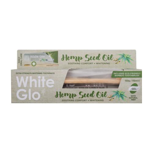 White Glo Hemp Seed Oil zubní pasta unisex zubní pasta 150 g+ kartáček na zuby 1 ks + mezizubní kartáček 8 ks