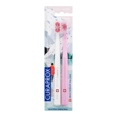Curaprox 5460 Ultra Soft Duo Winter Pink Edition klasický zubní kartáček unisex zubní kartáček 2 ks