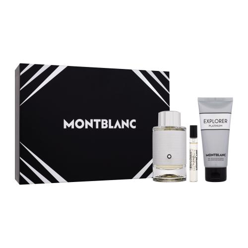 Montblanc Explorer Platinum dárková kazeta pro muže parfémovaná voda 100 ml + sprchový gel 100 ml + parfémovaná voda 7,5 ml