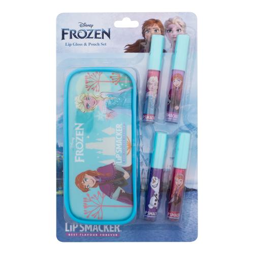 Lip Smacker Disney Frozen Lip Gloss & Pouch Set dárková kazeta pro děti lesk na rty 4 x 6 ml + kosmetická taštička