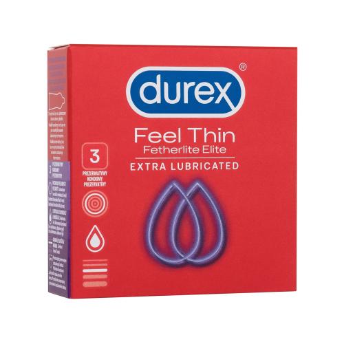 Durex Feel Thin Extra Lubricated tenké kondomy s extra lubrikací pro muže kondom 3 ks