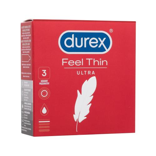 Durex Feel Thin Ultra extra tenké kondomy se silikonovým lubrikačním gelem pro muže kondom 3 ks
