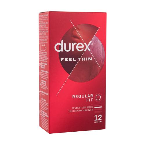 Durex Feel Thin Classic tenké kondomy se silikonovým lubrikačním gelem pro muže kondom 12 ks
