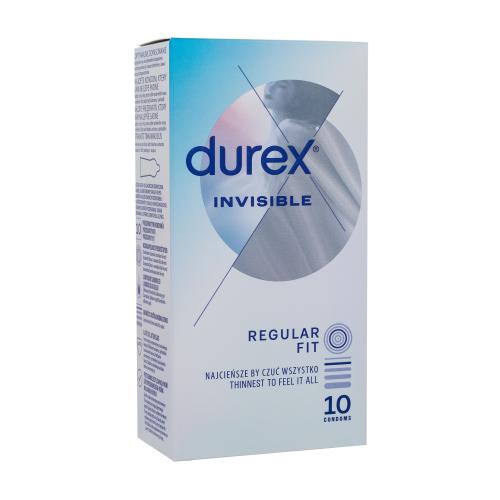 Durex Invisible extra tenké kondomy se silikonovým lubrikačním gelem pro muže kondom 10 ks
