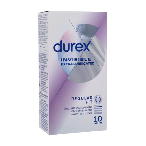 Durex Invisible Extra Lubricated extra tenké kondomy se silikonovým lubrikačním gelem pro muže kondom 10 ks