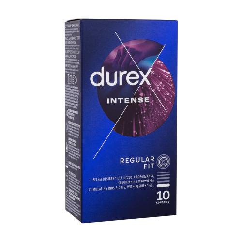 Durex Intense vroubkované kondomy se stimulujícími výstupky a gelem desirex pro muže kondom 10 ks