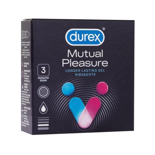 Durex Mutual Pleasure vroubkované kondomy s výstupky a lubrikantem performa pro oddálení ejakulace pro muže kondom 3 ks