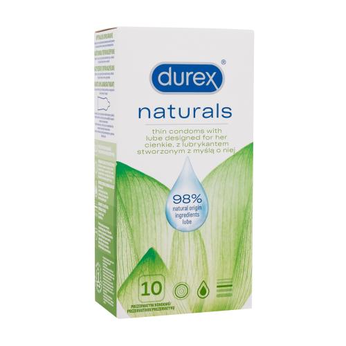 Durex Naturals tenké kondomy s přírodním lubrikačním gelem pro muže kondom 10 ks