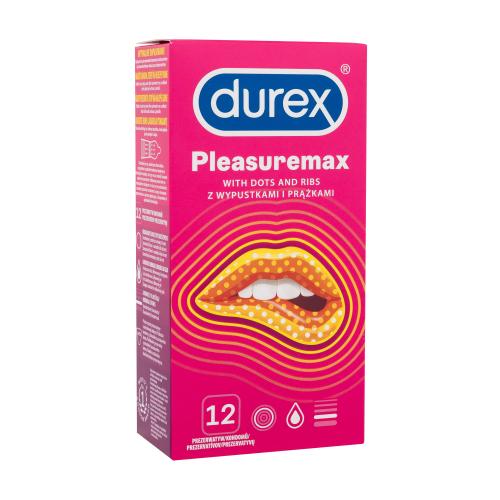 Durex Pleasuremax vroubkované kondomy s výstupky a silikonovým lubrikačním gelem pro muže kondom 12 ks