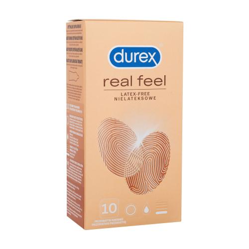Durex Real Feel bezlatexový kondom se silikonovým lubrikačním gelem pro muže kondom 10 ks