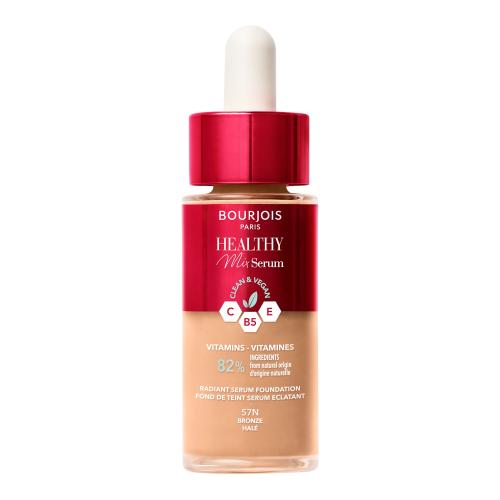 BOURJOIS Paris Healthy Mix Clean & Vegan Serum Foundation 30 ml rozjasňující tekutý make-up pro ženy 57N Bronze Halé