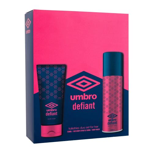 UMBRO Defiant dárková kazeta deospray pro ženy deodorant 150 ml + sprchový gel 150 ml