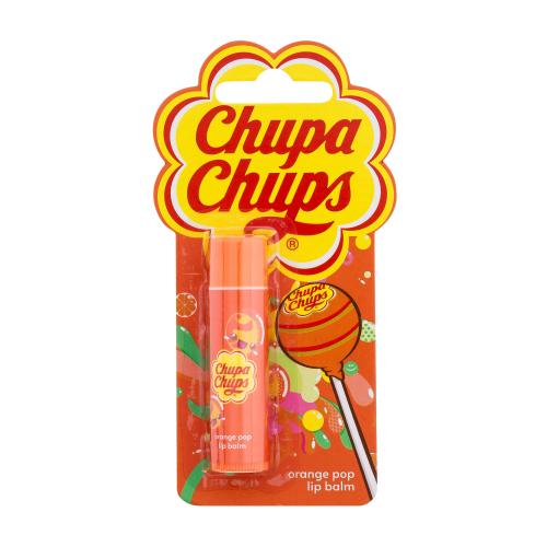 Chupa Chups Lip Balm Orange Pop 4 g balzám na rty s pomerančovou příchutí pro děti