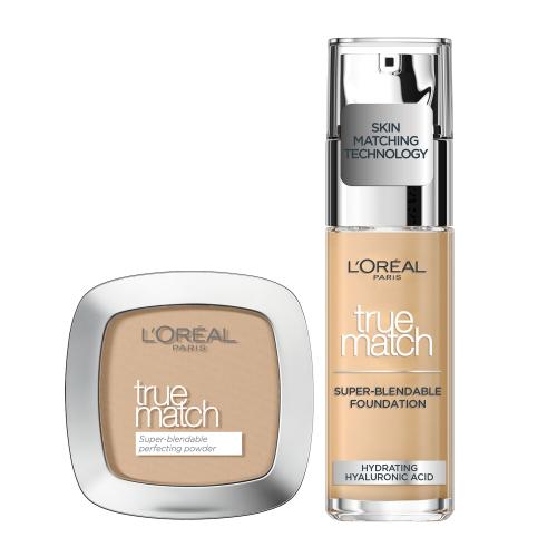 L'Oréal Paris True Match Super-Blendable Foundation set pro ženy make-up 30 ml Odstín 2.N + pudr 9 g Odstín 4.N Neutral