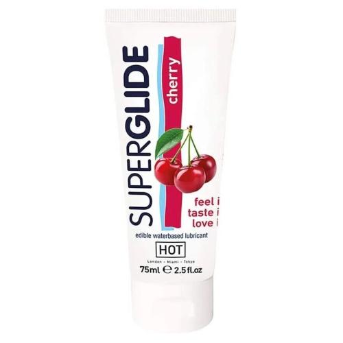 Hot SuperGlide Cherry 75 ml třešňový lubrikační gel na vodní bázi unisex