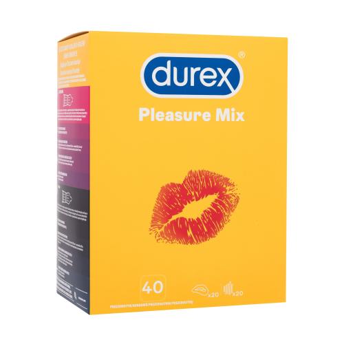 Durex Pleasure Mix kondomy pro muže kondom Pleasuremax 20 ks + kondom Intense 20 ks