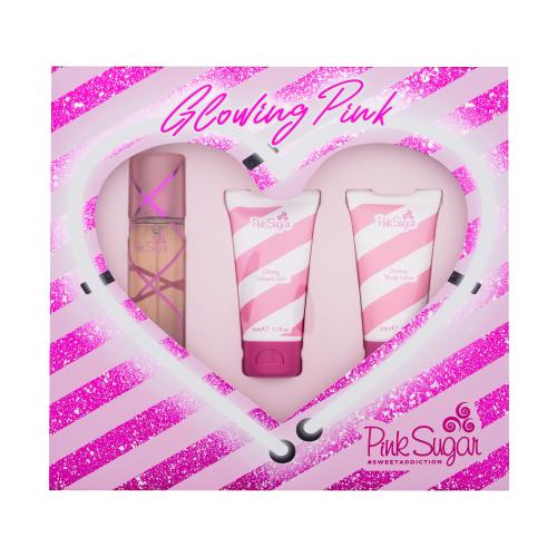 Pink Sugar Pink Sugar dárková kazeta pro ženy toaletní voda 50 ml + sprchový gel 50 ml + tělové mléko 50 ml
