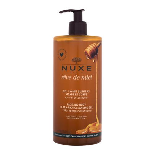 NUXE Rêve de Miel Face And Body Ultra-Rich Cleansing Gel 750 ml zvláčňující sprchový gel na tvář a tělo pro ženy