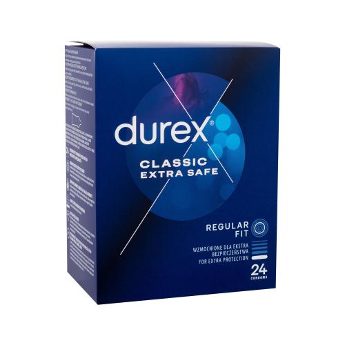 Durex Extra Safe Thicker silnější kondomy se silikonovým lubrikačním gelem pro muže kondom 24 ks