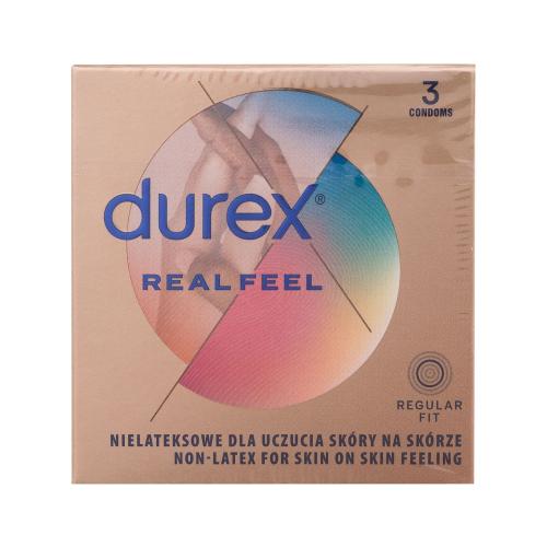 Durex Real Feel bezlatexový kondom se silikonovým lubrikačním gelem pro muže kondom 3 ks