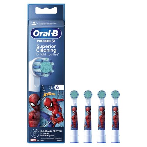 Oral-B Kids Brush Heads Spider-Man náhradní hlavice na elektrický zubní kartáček pro děti 4 ks náhradních hlavic