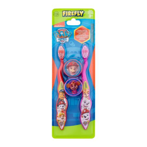 Nickelodeon Paw Patrol Twin Pack klasický zubní kartáček pro děti zubní kartáček 2 ks + krytka na kartáček 2 ks