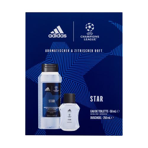 Adidas UEFA Champions League Star dárková kazeta pro muže toaletní voda 50 ml + sprchový gel 250 ml
