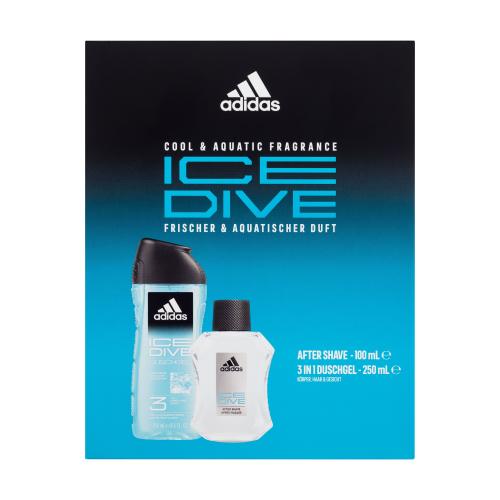 Adidas Ice Dive dárková kazeta pro muže voda po holení 100 ml + sprchový gel 250 ml