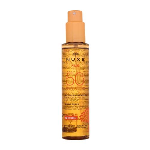 NUXE Sun Tanning Sun Oil SPF50 150 ml voděodolný opalovací olej proti tmavým skvrnám a stárnutí pokožky unisex