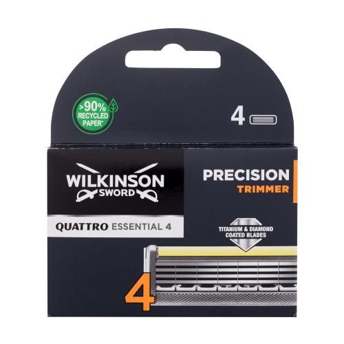 Wilkinson Sword Quattro Essential 4 Precision Trimmer náhradní břit pro muže náhradní břit 4 ks