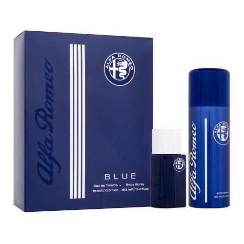 Alfa Romeo Blue dárková kazeta pro muže toaletní voda 15 ml + tělový sprej 150 ml
