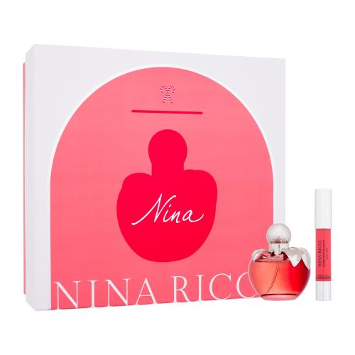 Nina Ricci Nina dárková kazeta pro ženy toaletní voda 50 ml + rtěnka Jumbo Lipstick Matte 2,5 g Iconic Pink