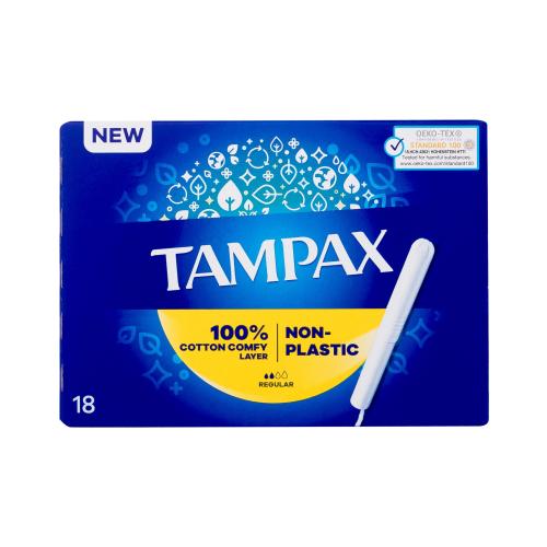 Tampax Non-Plastic Regular tampony s papírovým aplikátorem pro ženy tampon s aplikátorem 18 ks