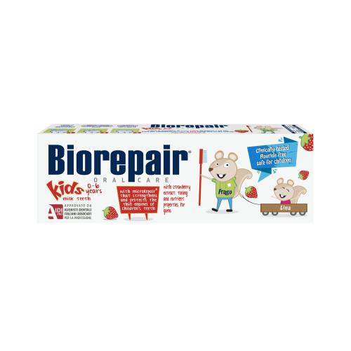 Biorepair Kids 0-6 Strawberry 50 ml zubní pasta pro nejmenší děti s jahodovým extraktem pro děti
