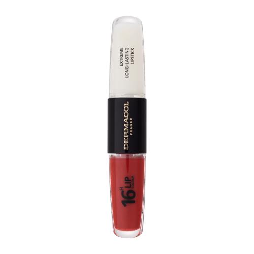 Dermacol 16H Lip Colour Extreme Long-Lasting Lipstick 8 ml dlouhotrvající rtěnka a lesk na rty 2v1 pro ženy 34