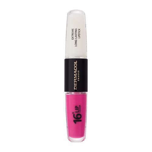 Dermacol 16H Lip Colour Extreme Long-Lasting Lipstick 8 ml dlouhotrvající rtěnka a lesk na rty 2v1 pro ženy 18