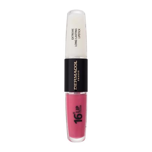 Dermacol 16H Lip Colour Extreme Long-Lasting Lipstick 8 ml dlouhotrvající rtěnka a lesk na rty 2v1 pro ženy 16