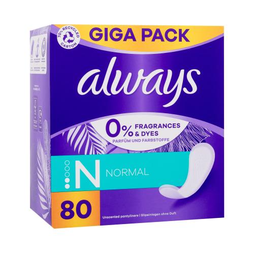 Always Daily Normal intimky bez parfemace pro ženy slipová vložka 80 ks