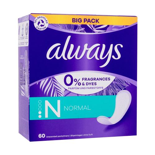 Always Daily Normal intimky bez parfemace pro ženy slipová vložka 60 ks
