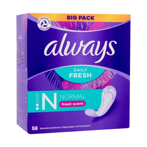 Always Daily Fresh Normal Fresh Scent intimky se svěží vůní pro ženy slipová vložka 58 ks