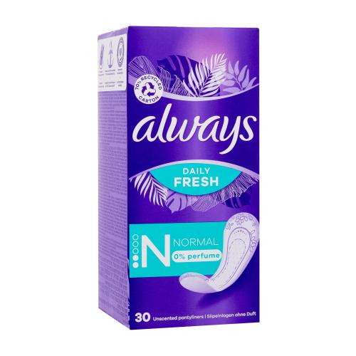 Always Daily Fresh Normal intimky bez parfemace pro ženy slipová vložka 30 ks