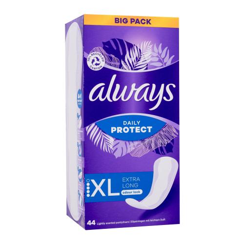 Always Daily Protect Extra Long Odour Lock intimky s jemnou vůní pro ženy slipová vložka 44 ks