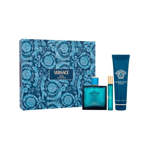 Versace Eros dárková kazeta pro muže parfémovaná voda 100 ml + parfémovaná voda 10 ml + sprchový gel 150 ml