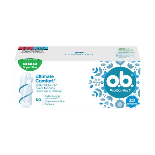 o.b. ProComfort Super Plus tampony se snadným zaváděním a vyjímáním pro ženy tampon 32 ks