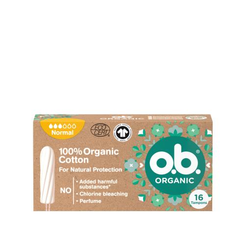 o.b. Organic Normal tampony ze 100% organické bavlny pro ženy tampon 16 ks