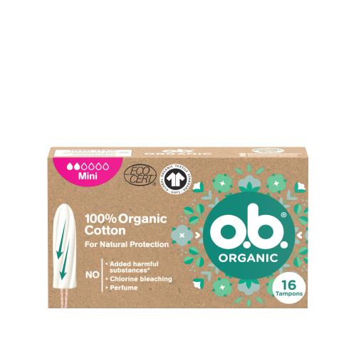 o.b. Organic Mini tampony ze 100% organické bavlny pro ženy tampon 16 ks