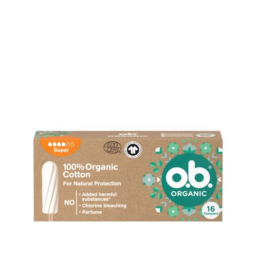 o.b. Organic Super tampony ze 100% organické bavlny pro ženy tampon 16 ks