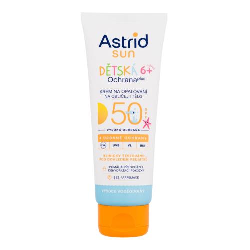 Astrid Sun Kids Face And Body Cream SPF50 75 ml voděodolný opalovací krém na obličej a tělo pro děti