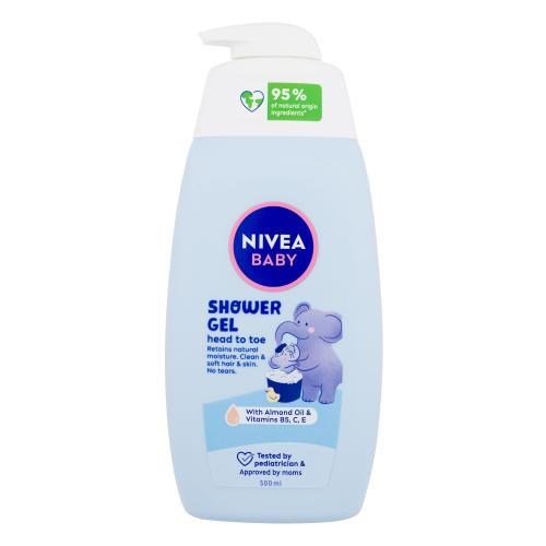 Nivea Baby Head To Toe Shower Gel 500 ml jemný sprchový gel na tělo a vlasy pro děti